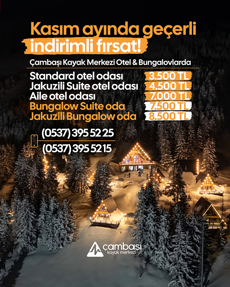 Çambaşı Kayak Merkezi Bungalov Evleri 2025 Konaklama Ücretleri