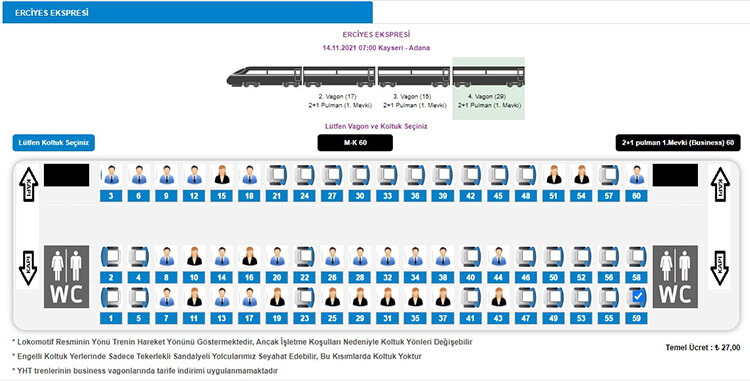 Erciyes Ekspresi Bilet Fiyatları 2021 - Erciyes Ekspresi Bilet Fiyatları Ne Kadar?