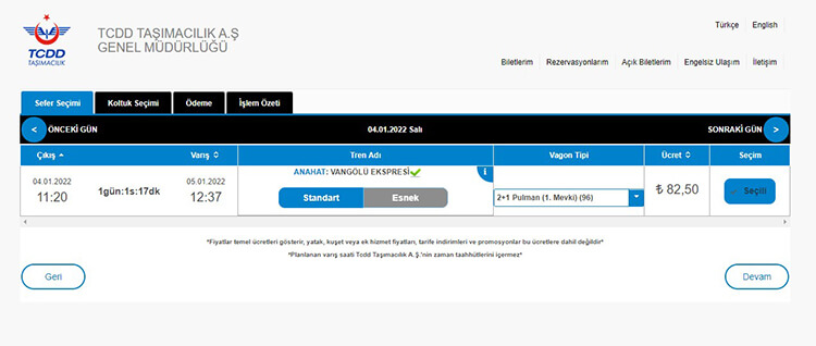 Van Gölü Ekspresi Bilet Fiyatları 2022 - Van Gölü Ekspresi 2022 Bilet Fiyatları Ne Kadar?