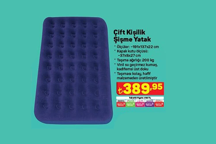 A101 Çift Kişilik Şişme Yatak