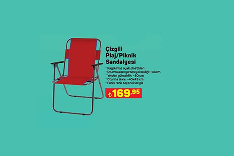 A101 Çizgili Plaj Piknik Sandalyesi