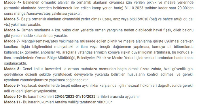 Antalya'da Ormana Giriş Yasak Mı?