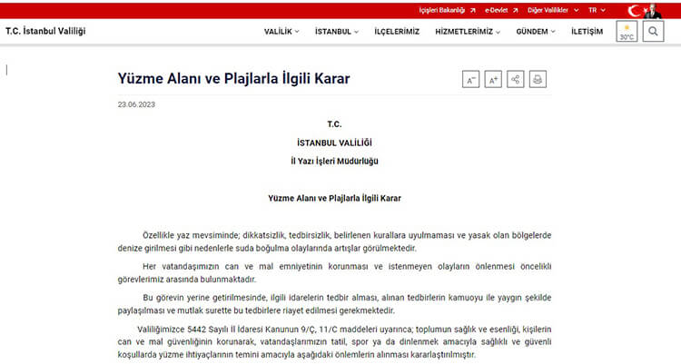 İstanbul'da Belirli Alanlar Haricinde Denize Girmek Yasaklandı