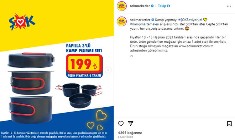 ŞOK 3'lü Kamp Pişirme Seti