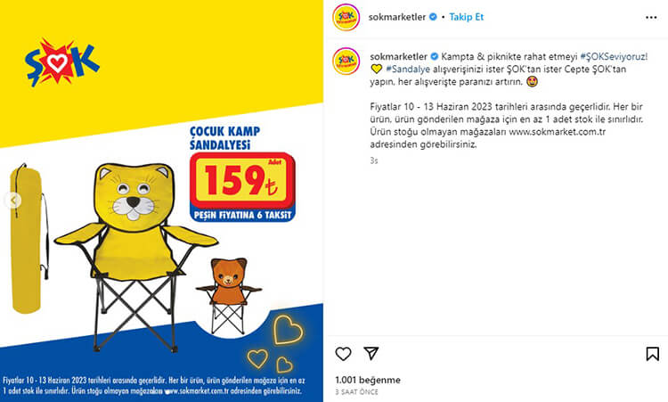 ŞOK Çocuk Kamp Sandalyesi