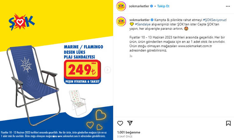 ŞOK Lüks Plaj Sandalyesi