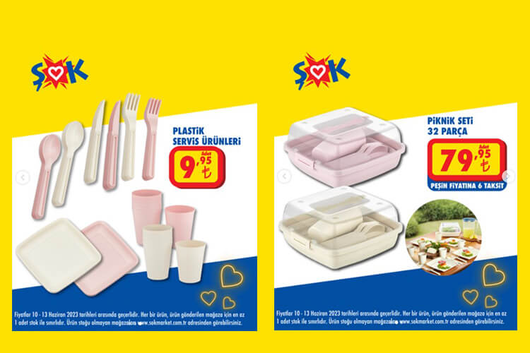 ŞOK Piknik Seti Ve Plastik Servis Ürünleri