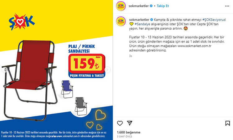 ŞOK Plaj ve Piknik Sandalyesi