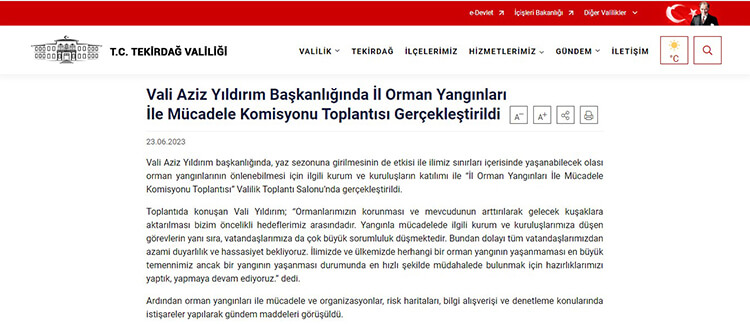 Tekirdağ'da Ormanlık Alanlara Giriş Yasağı Kararı