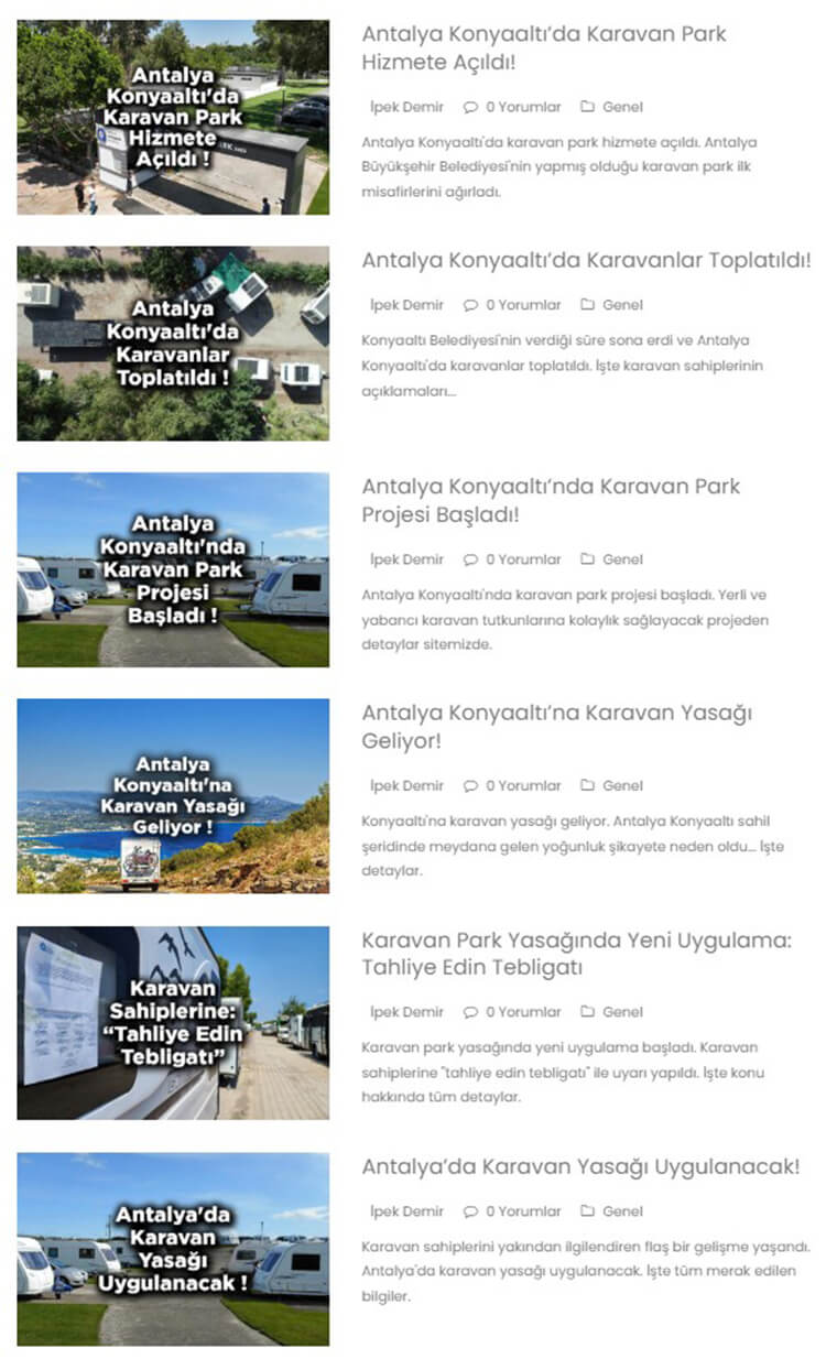 Konyaaltı Karavan Parkı Süreci