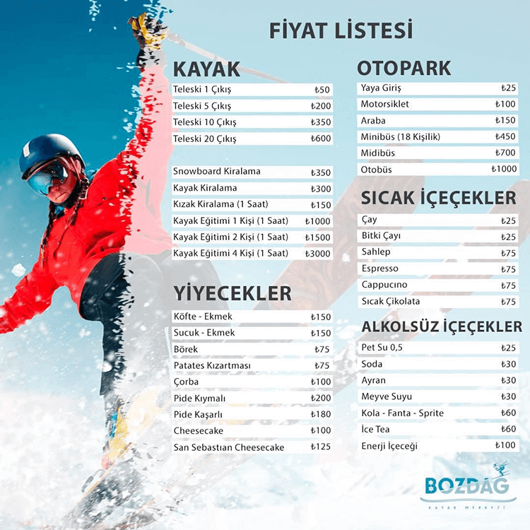 İzmir Bozdağ Kayak Merkezi Kayak Kiralama Fiyatları 2024 Kamp Yerleri