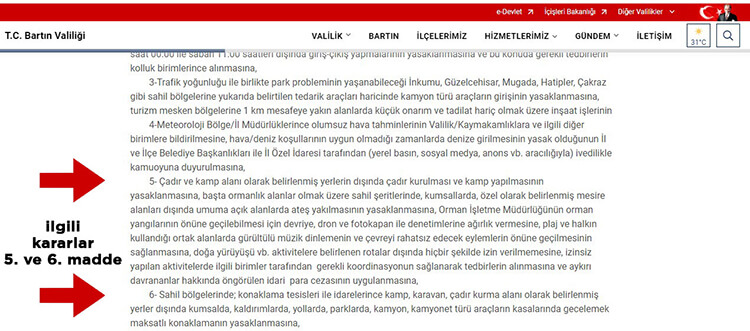 Bartın'ın Sahil Bölgelerinde Çadır Ve Karavan Kampı Yasaklandı