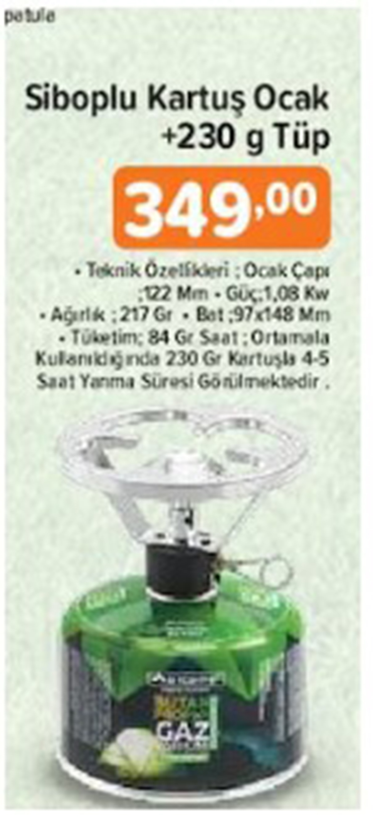 Hakmar Express Siboplu Kartuş Ocak +230 G Tüp