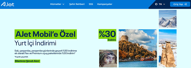 AJET Yurt İçi Uçak Bileti Kampanyası Başladı