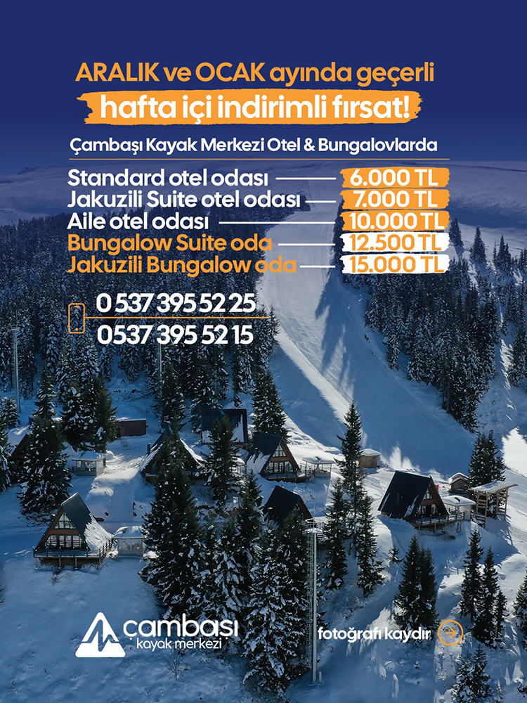 Çambaşı Kayak Merkezi Bungalov Evleri 2025 Konaklama Ücretleri