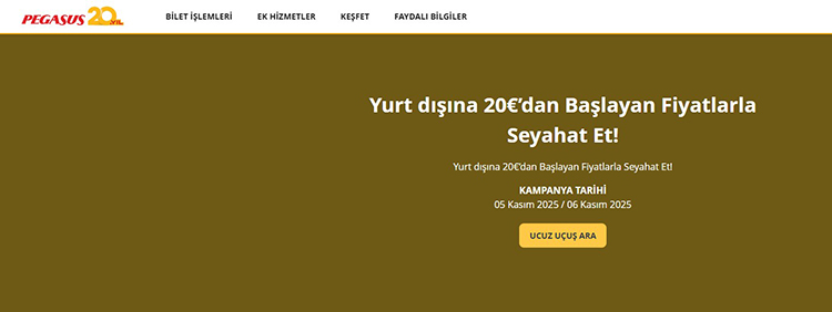 Pegasus Hava Yolları Ucuz Uçak Bileti Kampanyası Kuralları