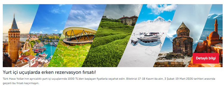 Türk Hava Yolları'ndan 1.000 TL'ye Uçak Bileti Kampanyası